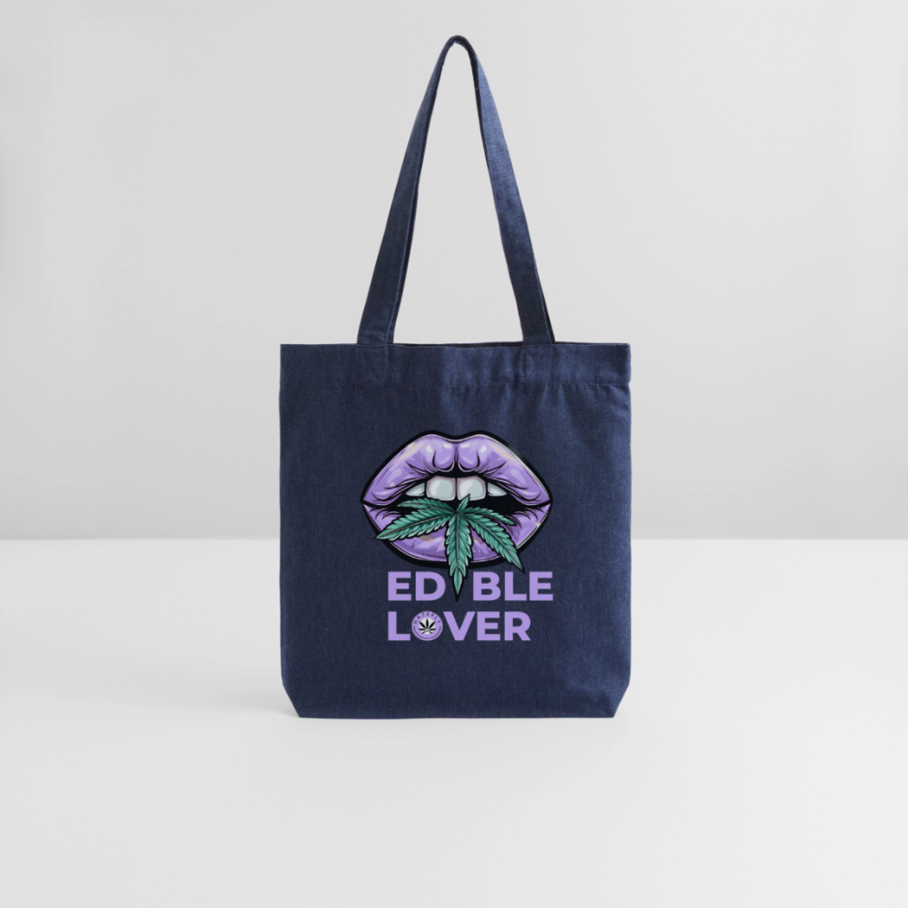 EDIBLE LOVER recycelter Heavyweight Stoffbeutel - melange Blue