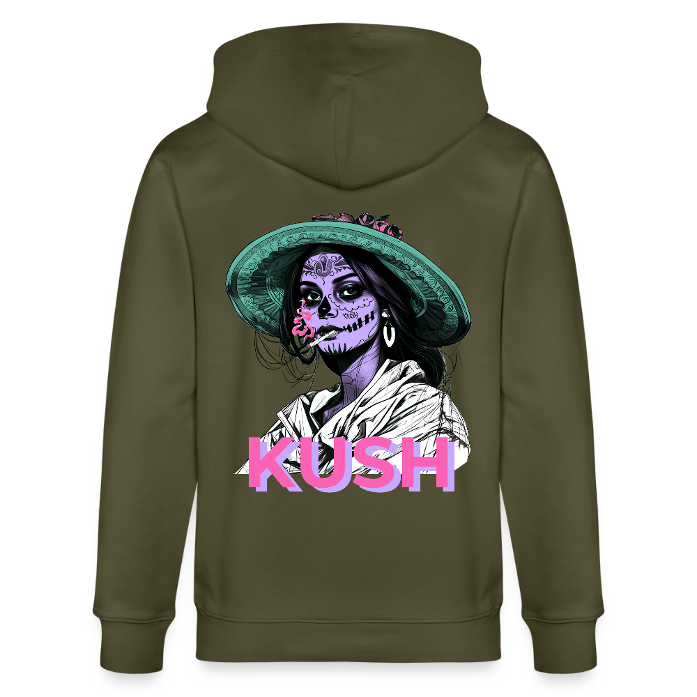 LA CATRINA KUSH Unisex Bio-Kapuzenjacke - Khaki