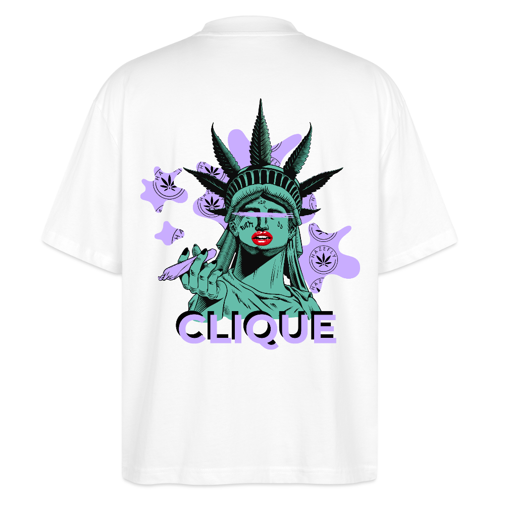 420 CLIQUE 2.0. Oversized Unisex Bio T-Shirt - Weiß
