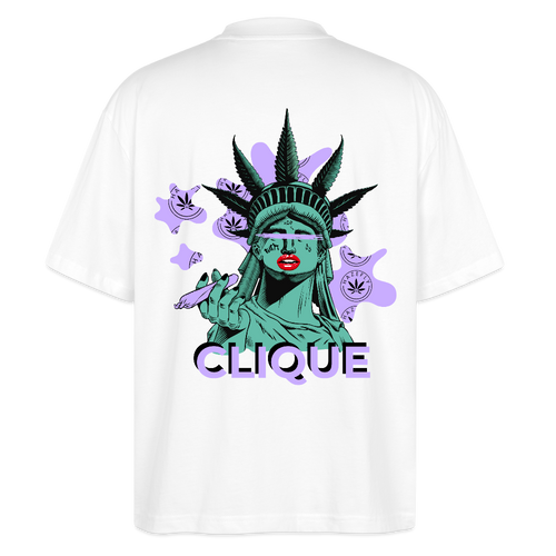 420 CLIQUE 2.0. Oversized Unisex Bio T-Shirt - Weiß