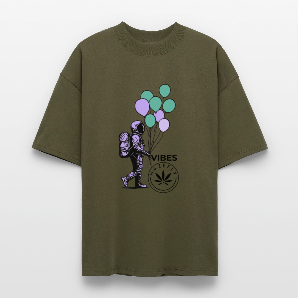 GALACTIC JOURNEY Oversized Unisex Bio T-Shirt - Khaki