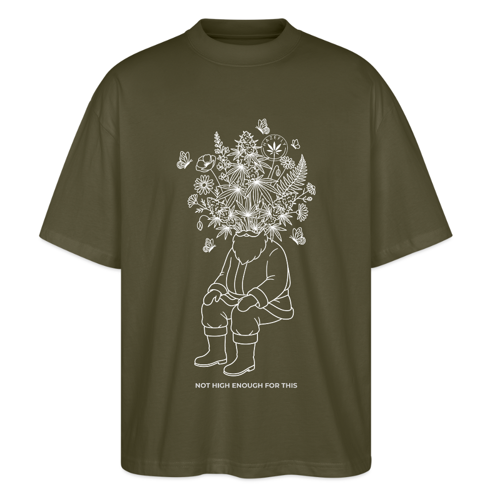NOT HIGH ENOUGH Oversized Unisex Bio T-Shirt - Khaki