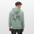 GROW. CHILL. REPEAT. Unisex Bio-Kapuzenjacke - Helles Graugrün
