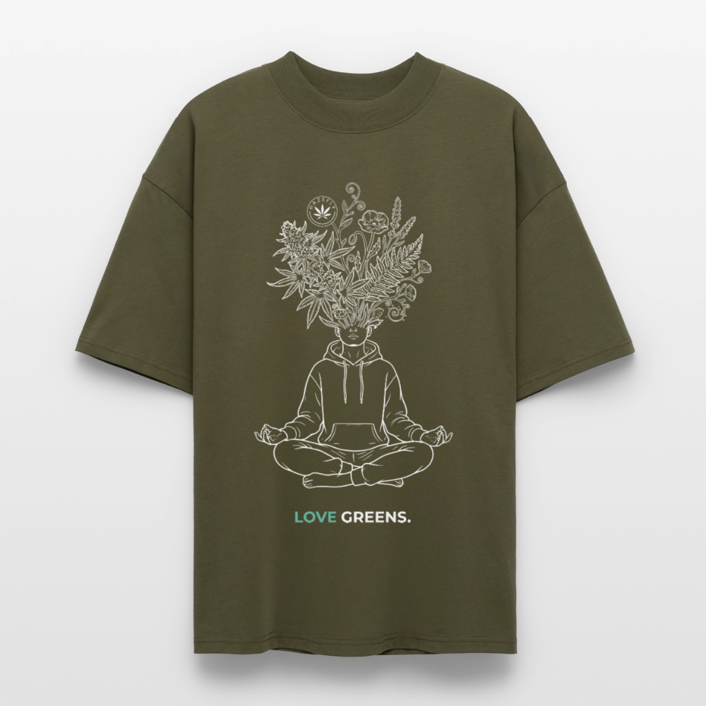 LOVE GREENS Oversized Unisex Bio T-Shirt - Khaki