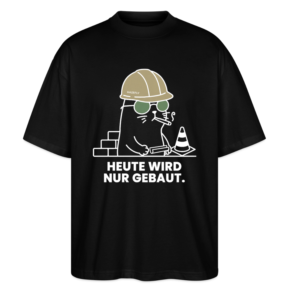NUR GEBAUT Unisex Oversized Bio-T-Shirt - Schwarz