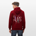 GROW. CHILL. REPEAT. Unisex Bio-Kapuzenjacke - Burgunderrot