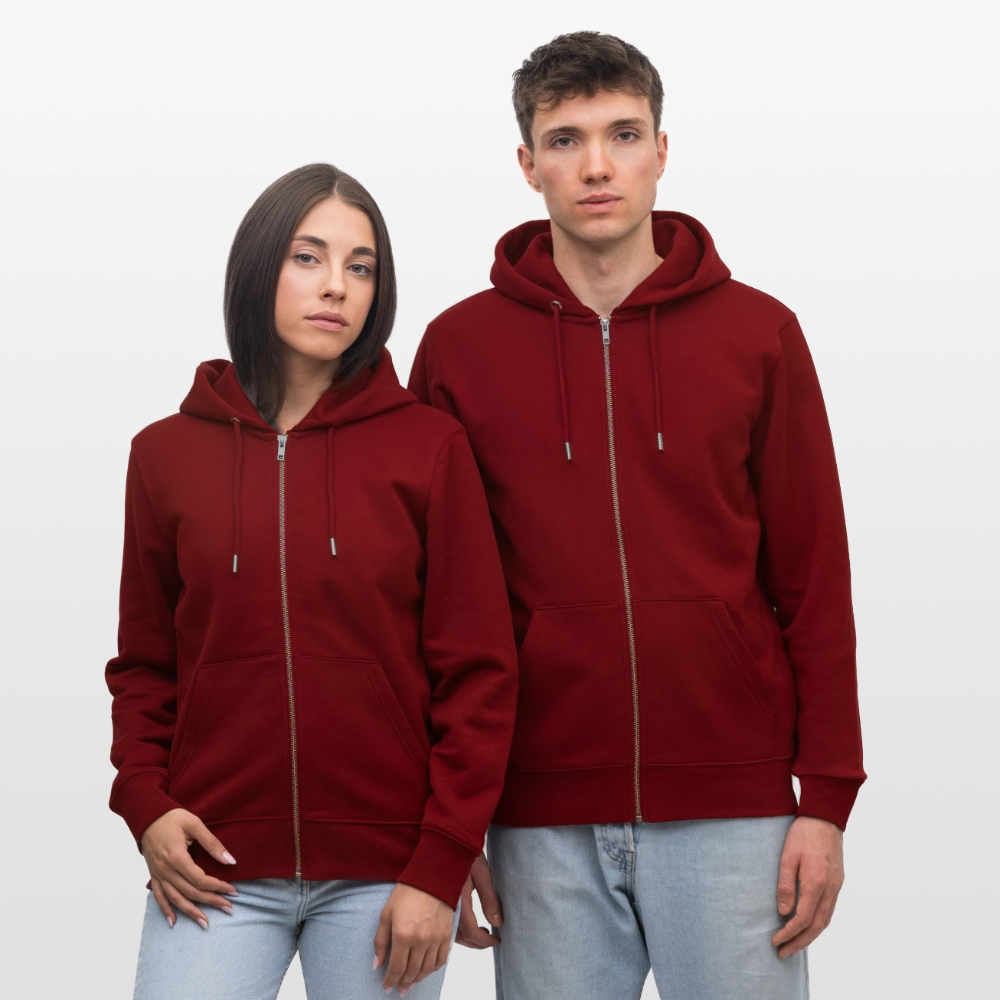 DR. ZOMBIE Unisex Bio-Kapuzenjacke - Burgunderrot