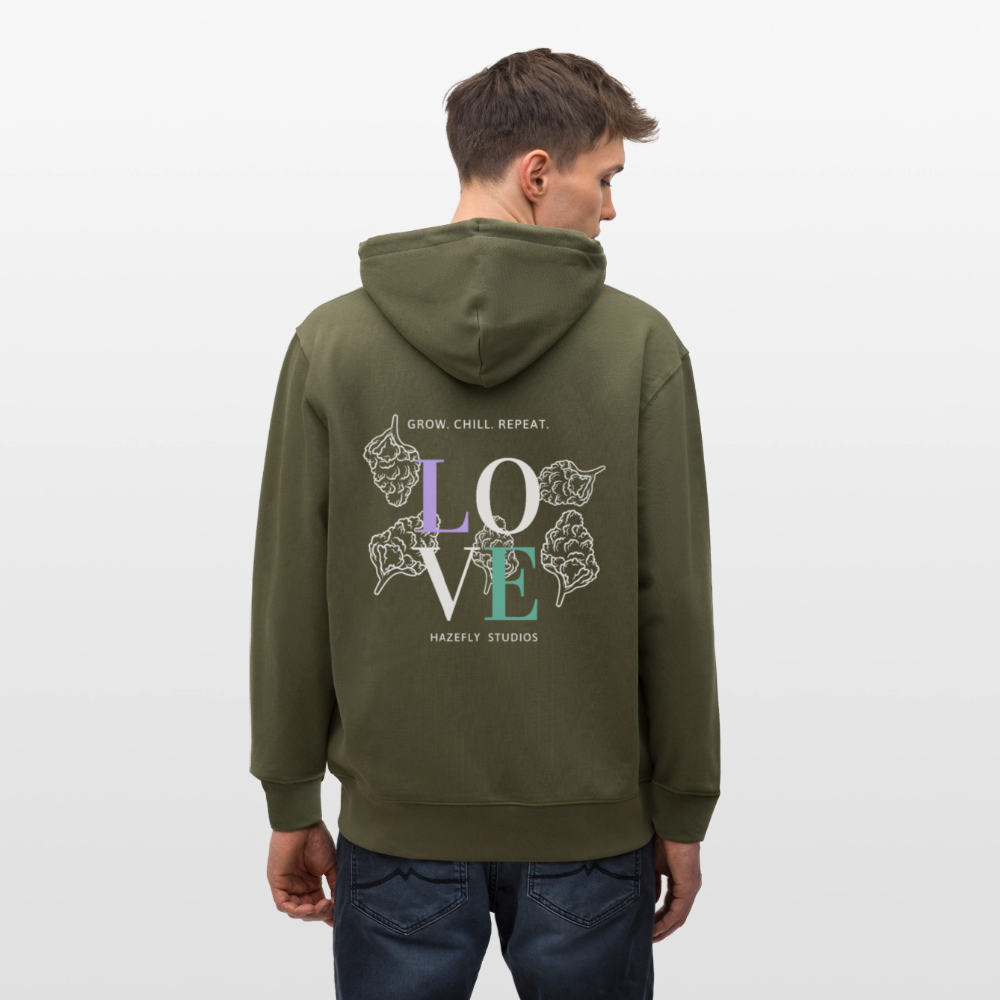 GROW. CHILL. REPEAT. Unisex Bio-Kapuzenjacke - Khaki
