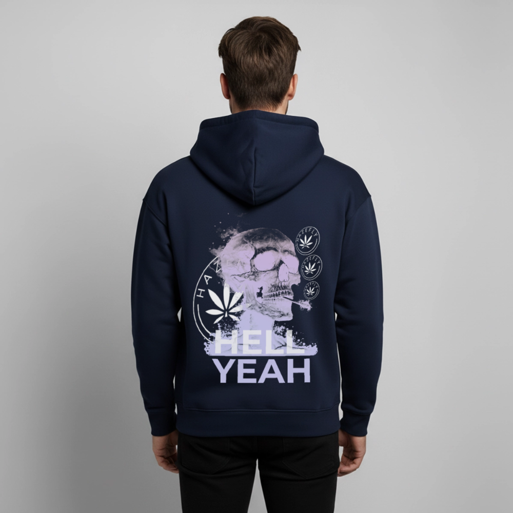 HELL YEAH Oversized Unisex Bio-Hoodie - Navy