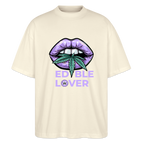 EDIBLE LOVER Oversized Unisex Bio T-Shirt - Weißgrau