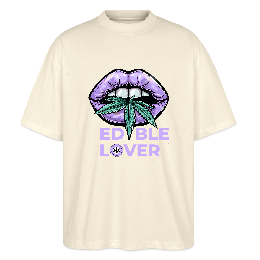 EDIBLE LOVER Oversized Unisex Bio T-Shirt - Weißgrau