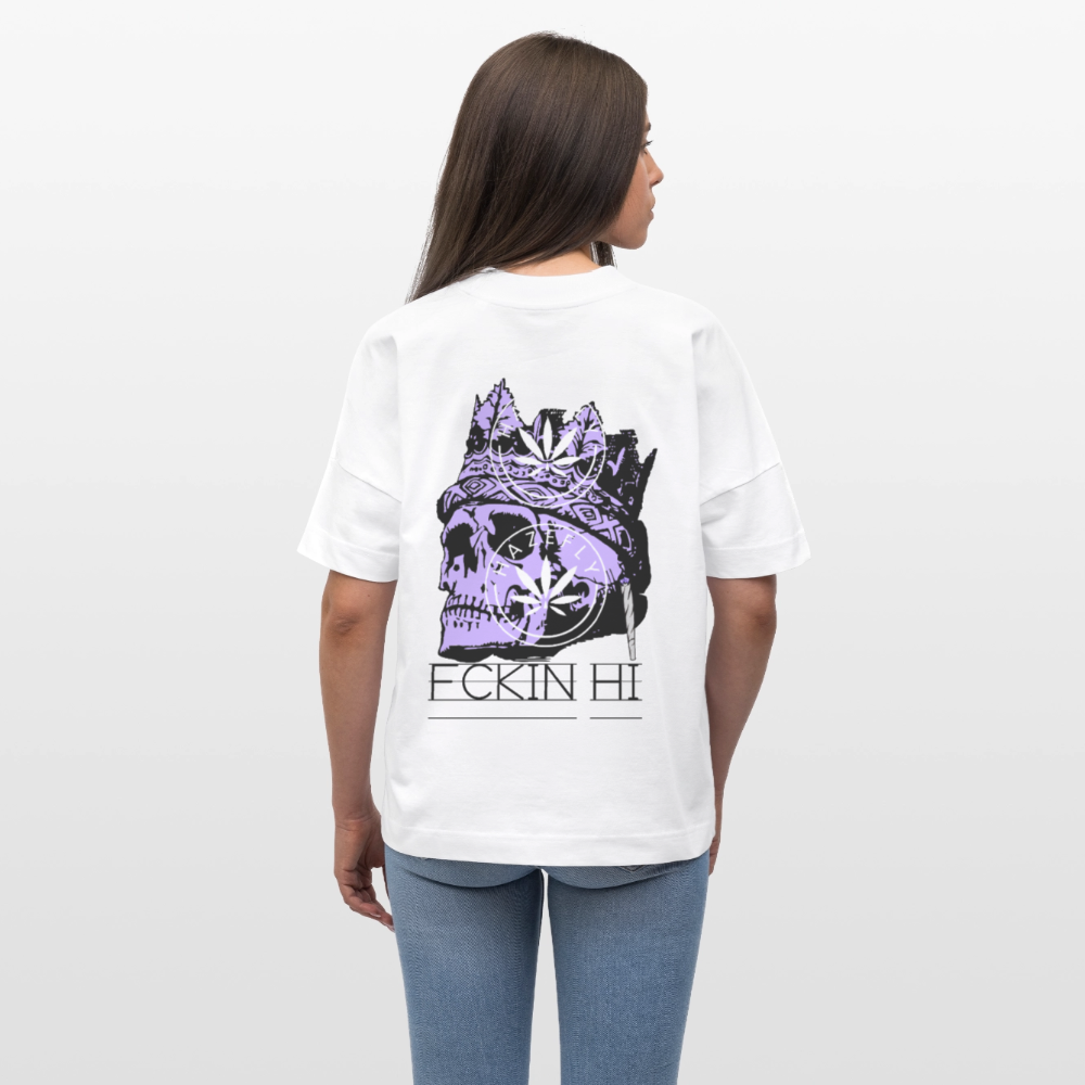 420 SKULL Oversized Unisex Bio T-Shirt - Weiß