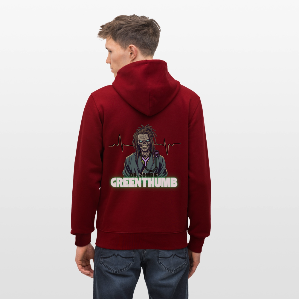 DR. ZOMBIE Unisex Bio-Kapuzenjacke - Burgunderrot