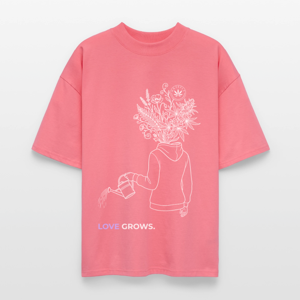 LOVE GROWS I Oversized Unisex Bio T-Shirt - Pink 