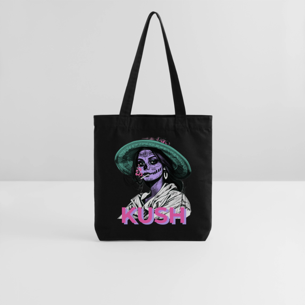 LA CATRINA KUSH recycelter Heavyweight Stoffbeutel - Schwarz