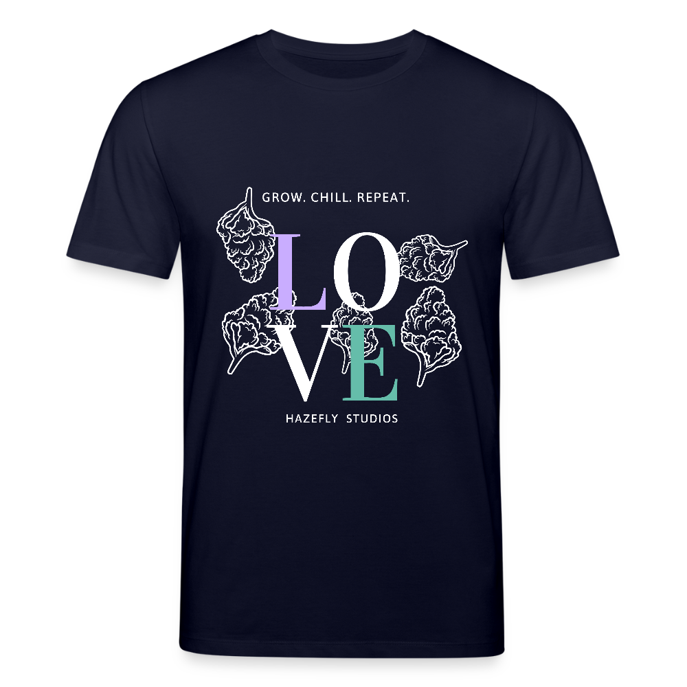 GROW. CHILL. REPEAT.Unisex Bio-T-Shirt - Navy