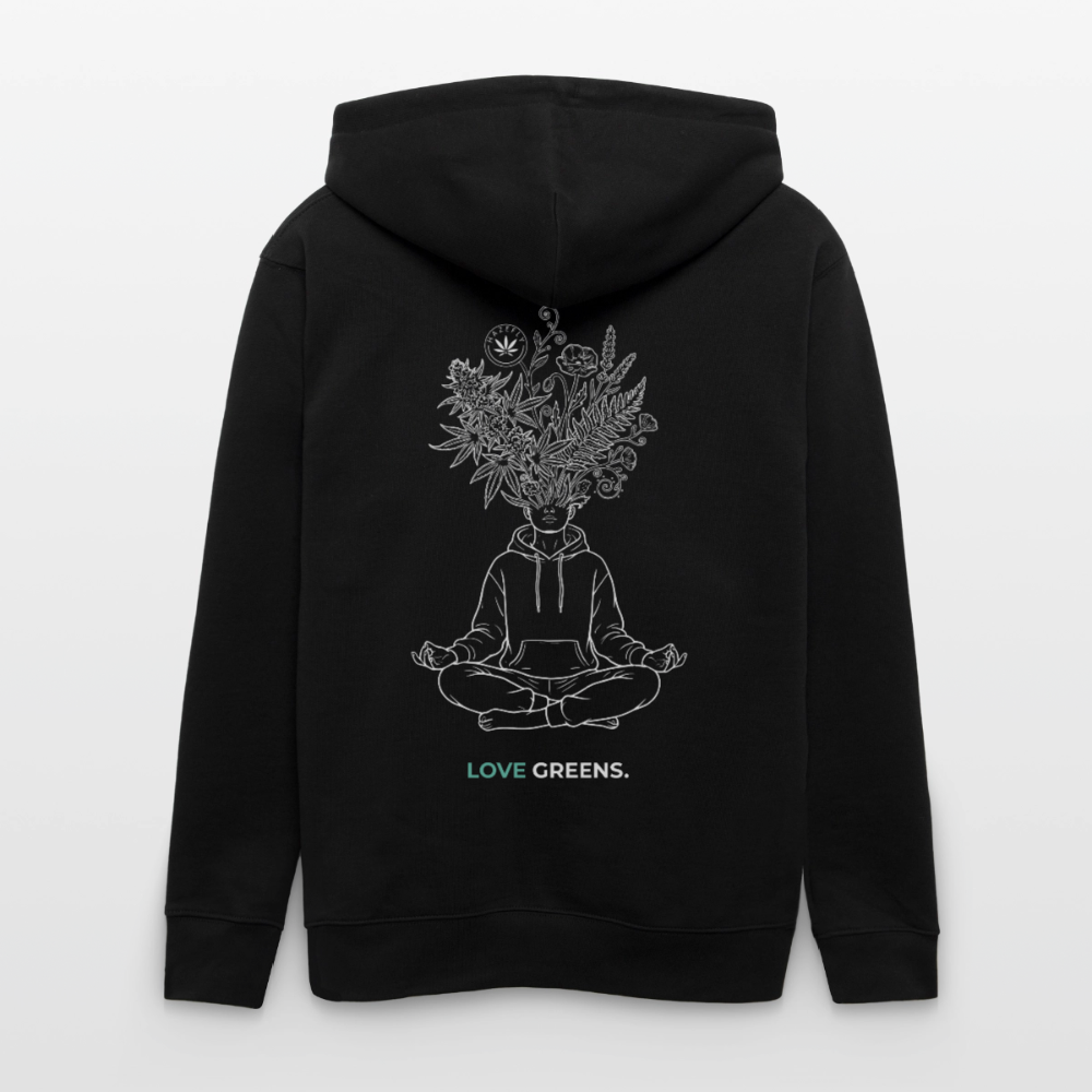 LOVE GREENS Unisex Bio-Kapuzenjacke - Schwarz