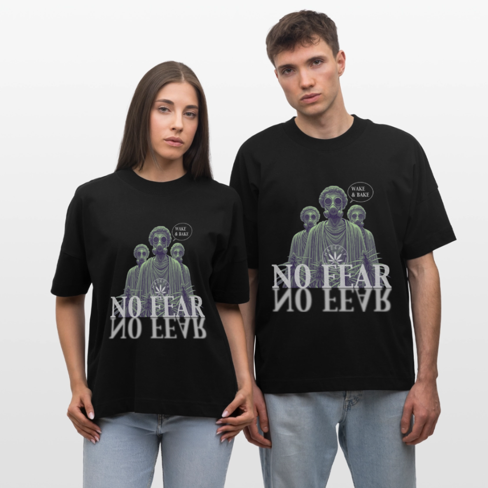 NO FEAR Oversized Unisex Bio T-Shirt - Schwarz
