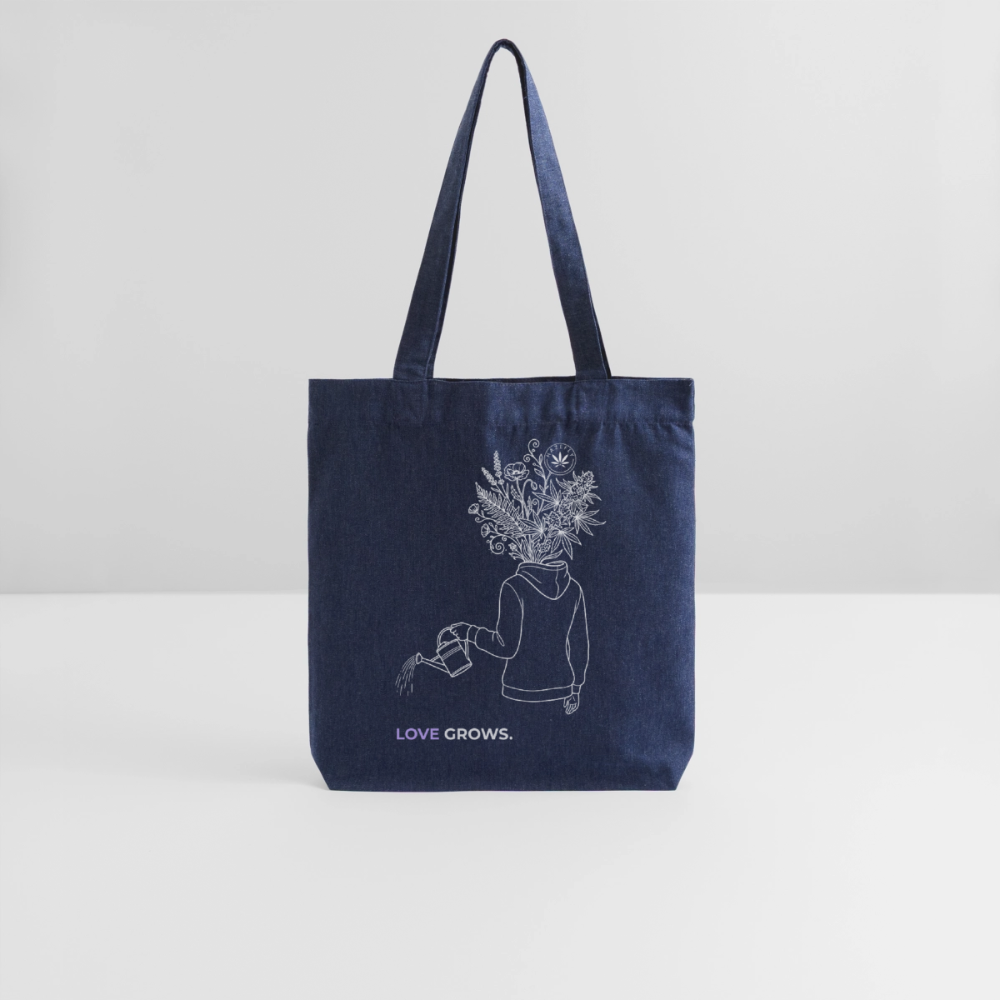 LOVE GROWS I recycelter Heavyweight Stoffbeutel - melange Blue