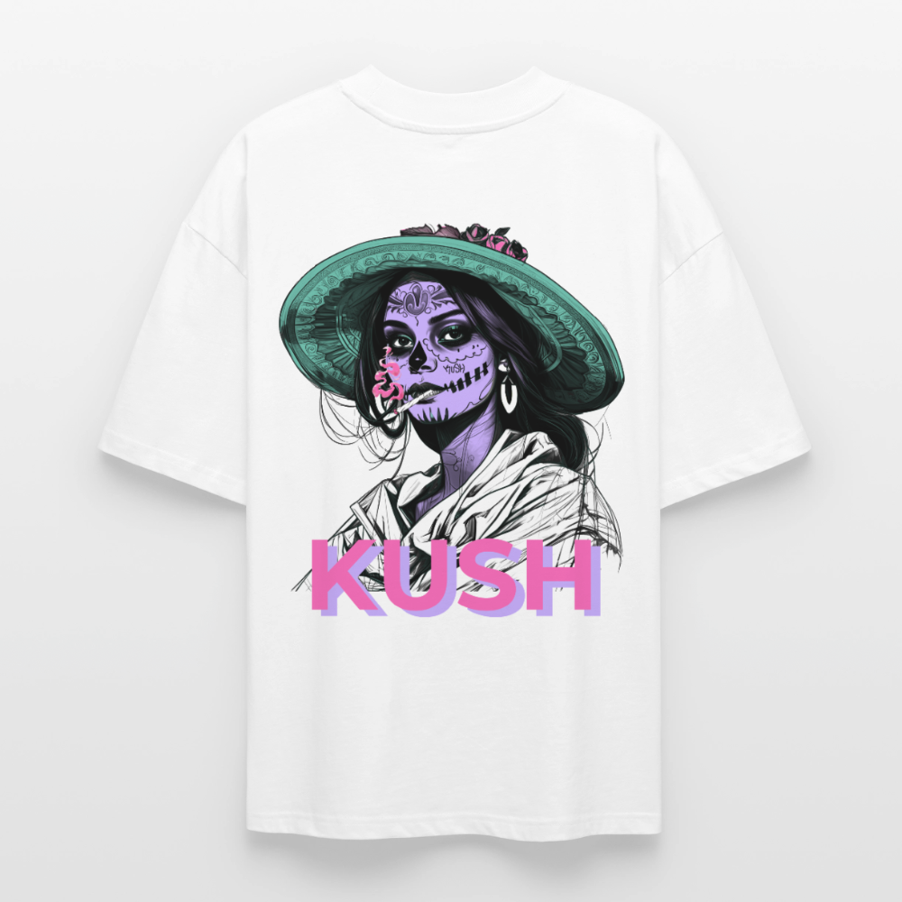 LA CATRINA KUSH Oversized Unisex Bio T-Shirt - Weiß