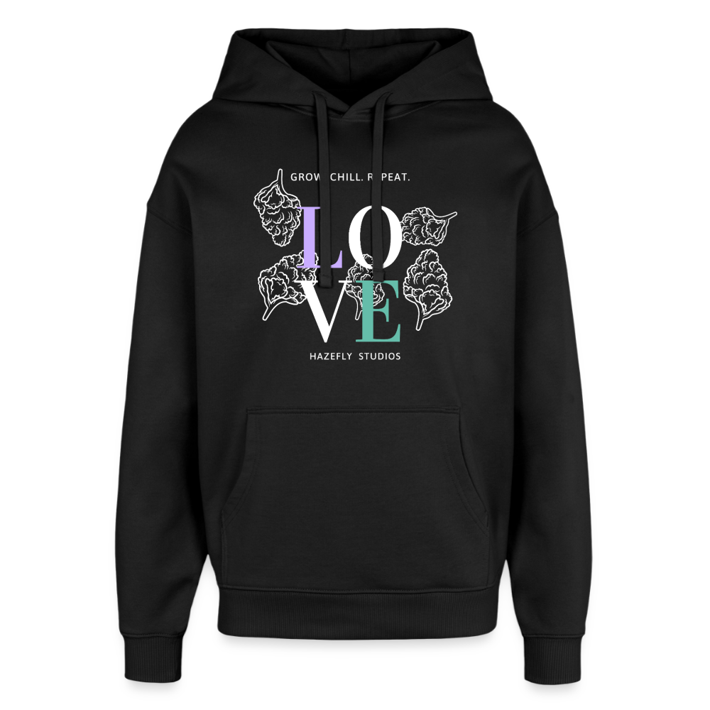 GROW. CHILL. REPEAT. Oversized Unisex Bio-Hoodie - Schwarz