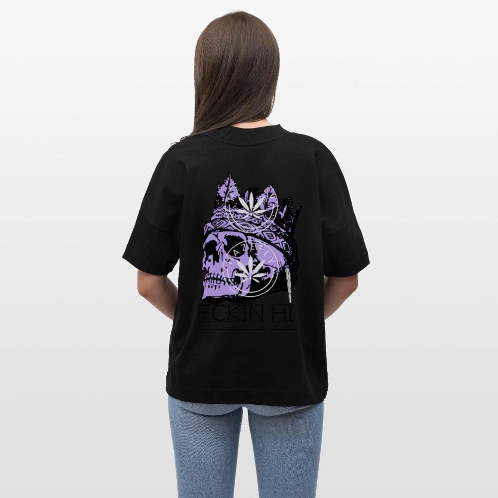 420 SKULL Oversized Unisex Bio T-Shirt - Schwarz