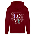 GROW. CHILL. REPEAT. Unisex Bio-Kapuzenjacke - Burgunderrot