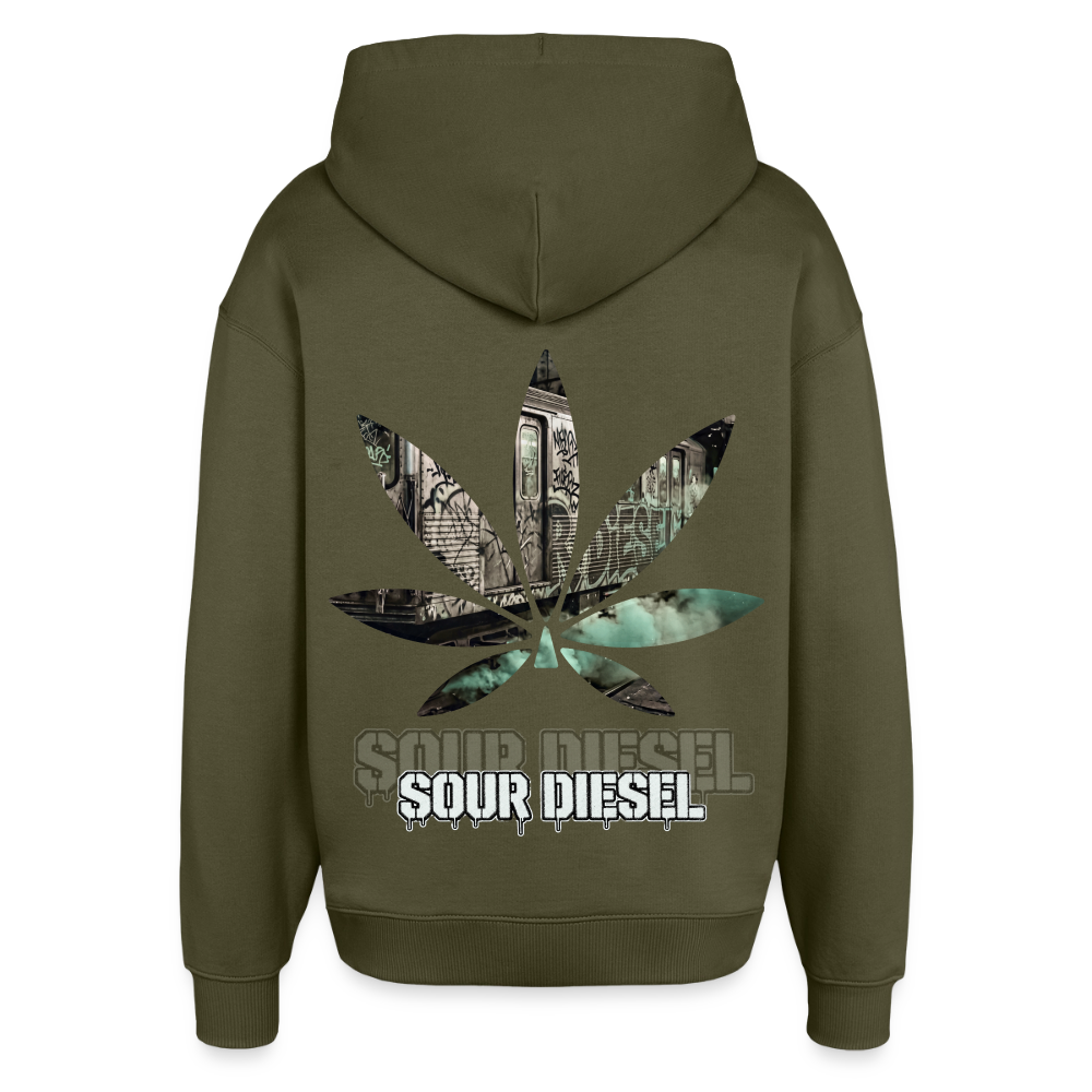 SOUR DIESEL Oversized Unisex Bio-Hoodie - Khaki