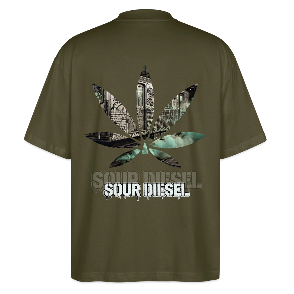 SOUR DIESEL Oversized Unisex Bio T-Shirt - Khaki