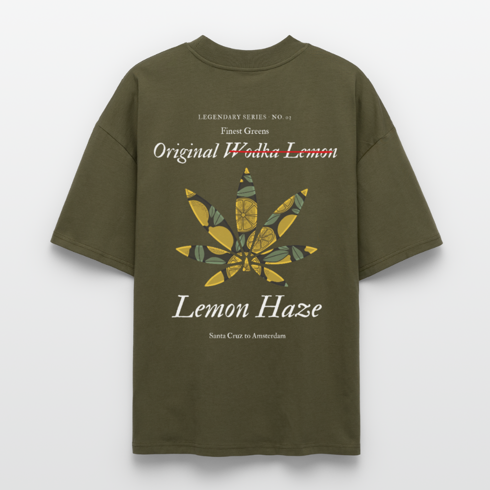 TRUE LEMON Oversized Unisex Bio T-Shirt - Khaki