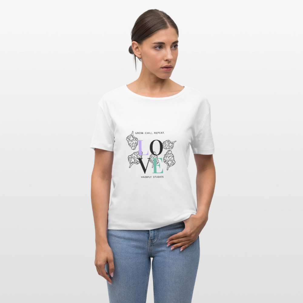 GROW. CHILL. REPEAT. Relaxed Frauen Bio-T-Shirt - Weiß