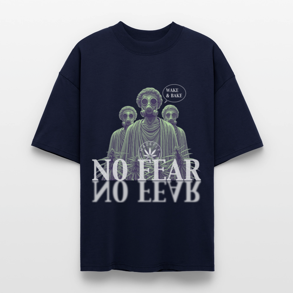 NO FEAR Oversized Unisex Bio T-Shirt - Navy