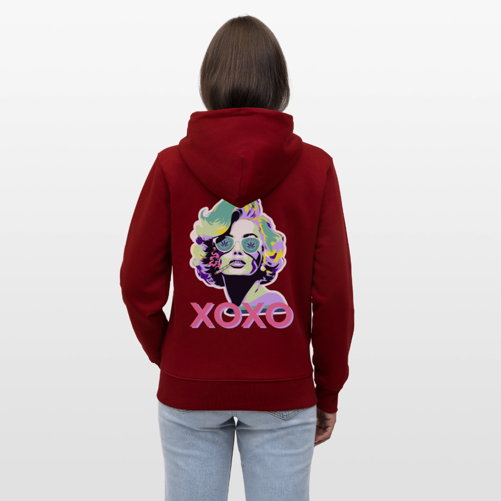 MARYLIN XOXO Unisex Bio-Kapuzenjacke - Burgunderrot