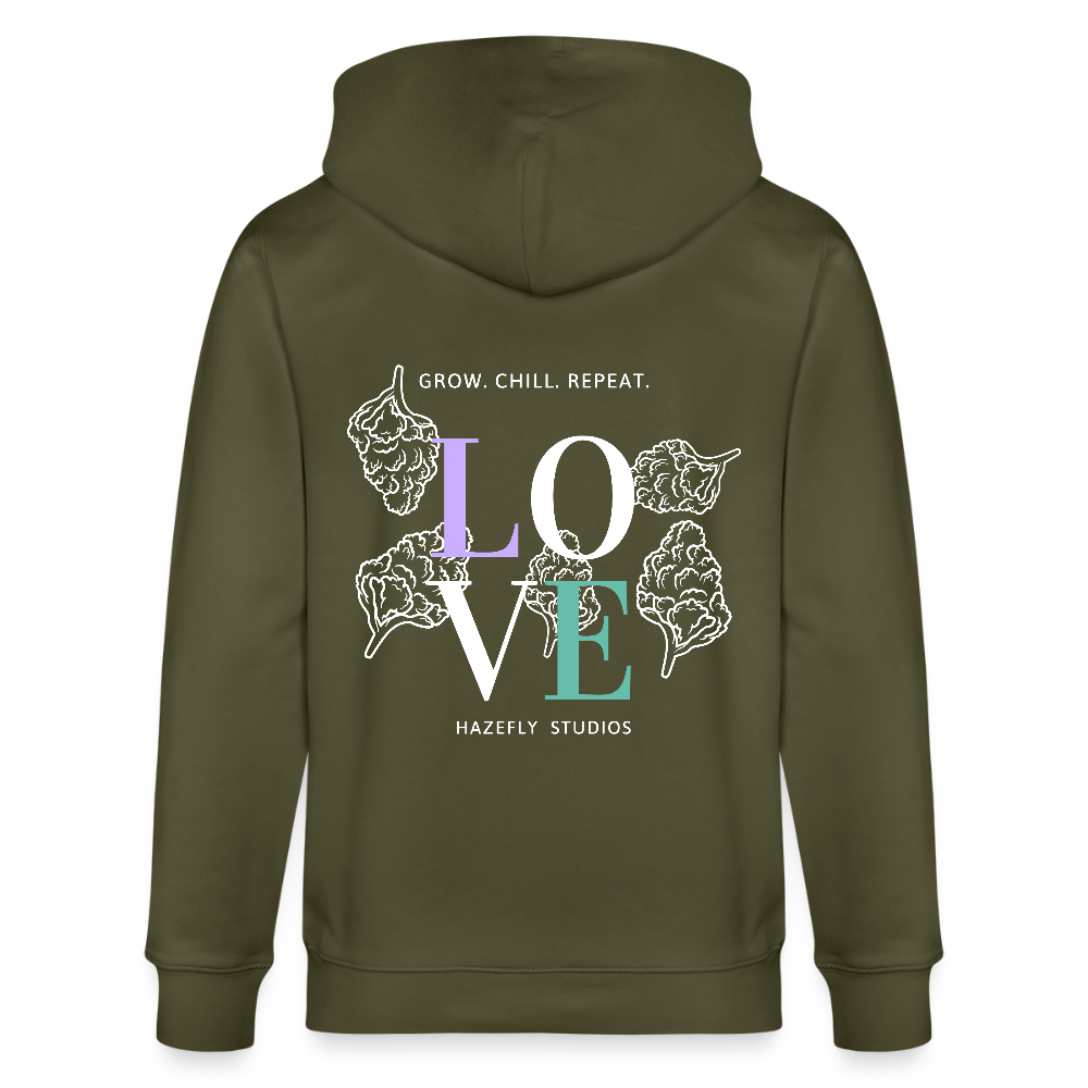 GROW. CHILL. REPEAT. Unisex Bio-Kapuzenjacke - Khaki