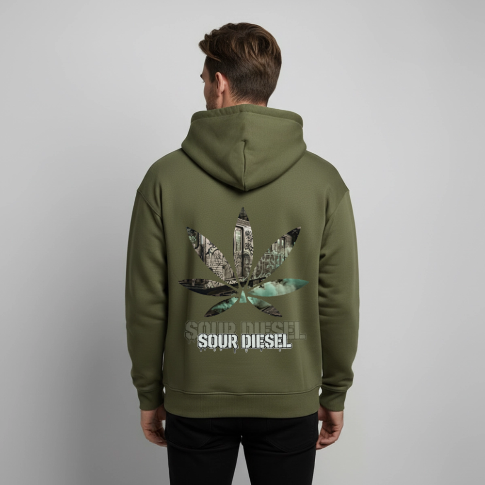 SOUR DIESEL Oversized Unisex Bio-Hoodie - Khaki