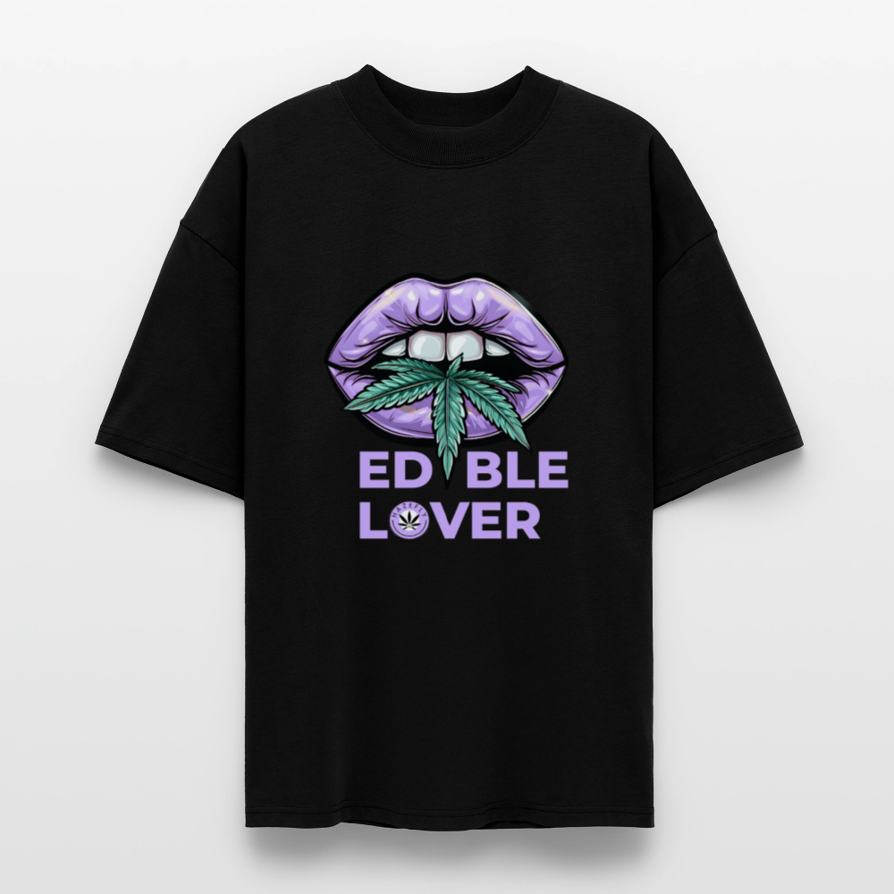 EDIBLE LOVER Oversized Unisex Bio T-Shirt - Schwarz