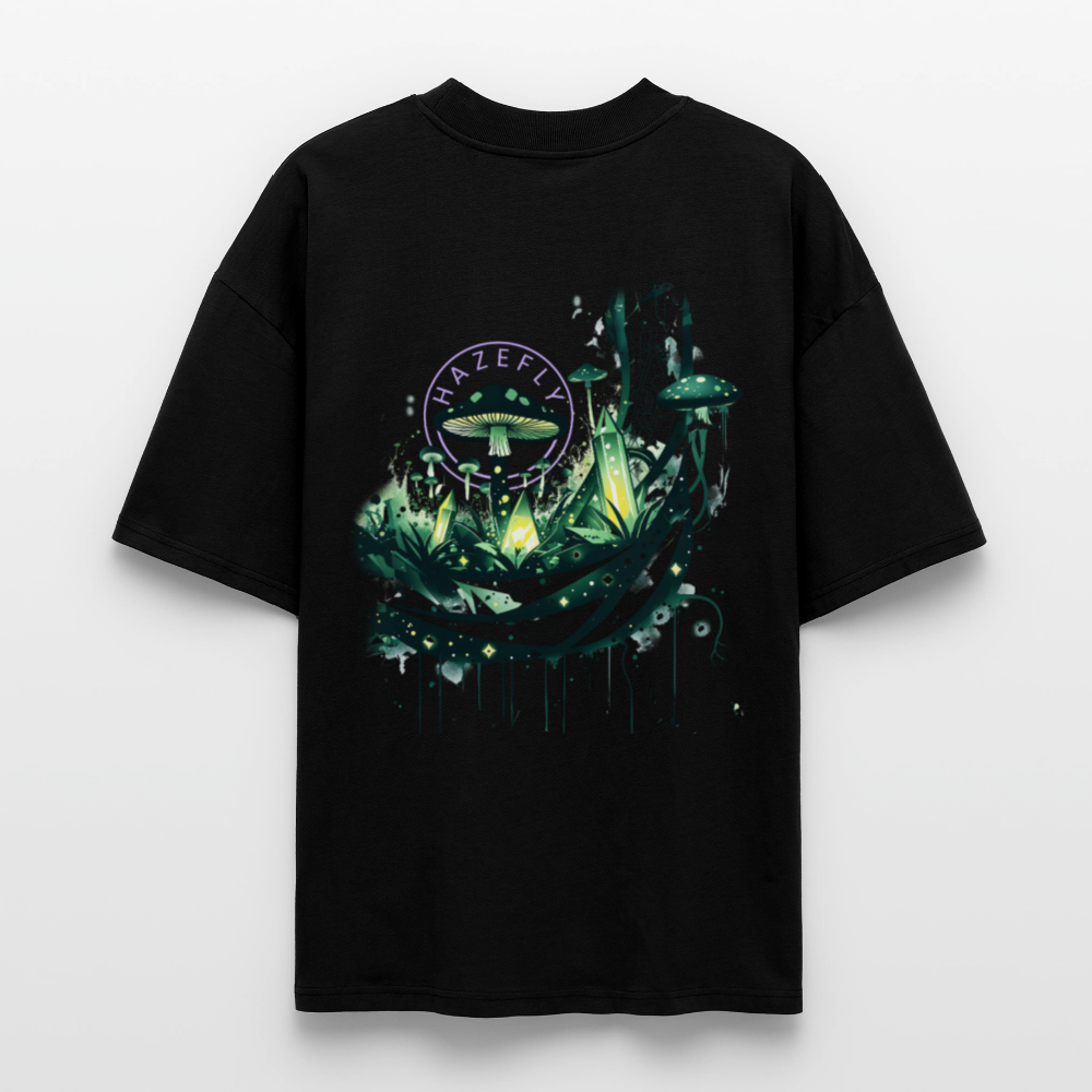 GLOW GARDEN Oversized Unisex Bio T-Shirt - Schwarz