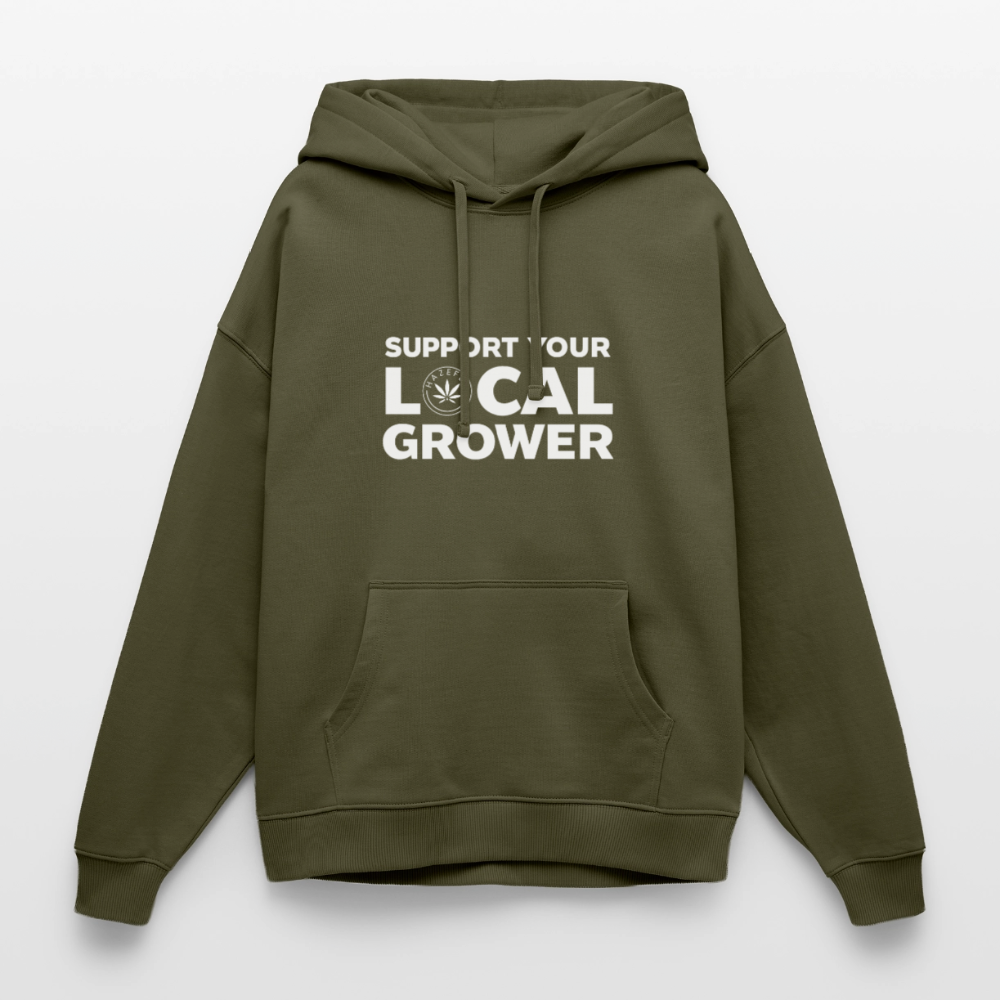 LOCAL GROWER Oversized Unisex Bio-Hoodie - Khaki