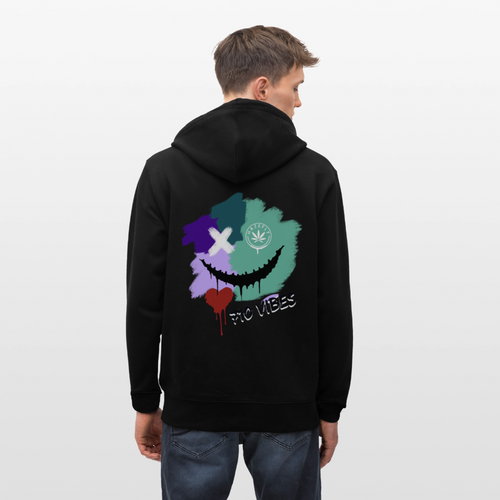 710 VIBES Unisex Bio-Kapuzenjacke - Schwarz