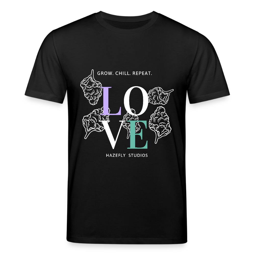 GROW. CHILL. REPEAT.Unisex Bio-T-Shirt - Schwarz