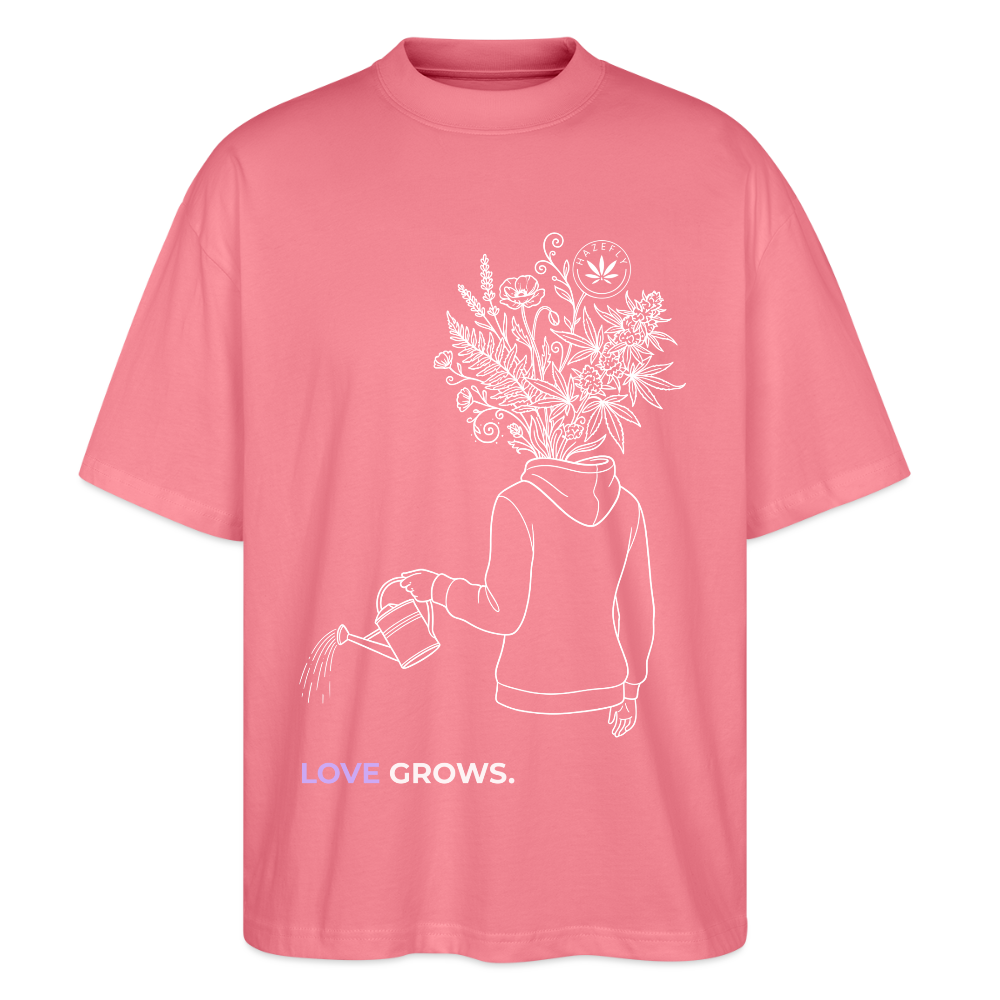 LOVE GROWS I Oversized Unisex Bio T-Shirt - Pink 