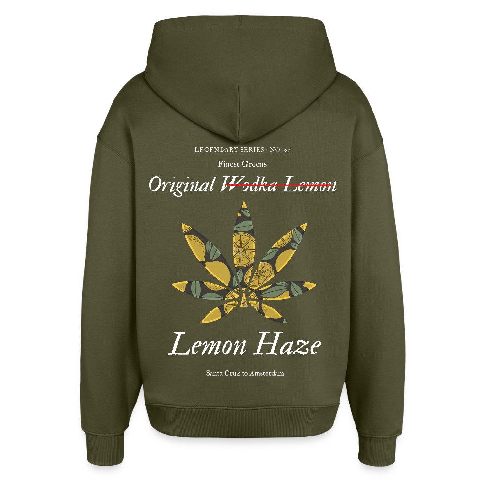 TRUE LEMON Oversized Unisex Bio-Hoodie - Khaki