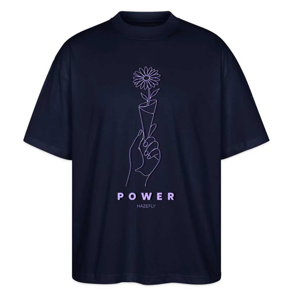 BLOOM POWER Oversized Unisex Bio T-Shirt - Navy