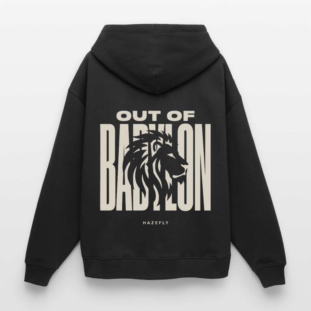 OUT OF BABYLON Oversized Unisex Bio-Hoodie - Schwarz