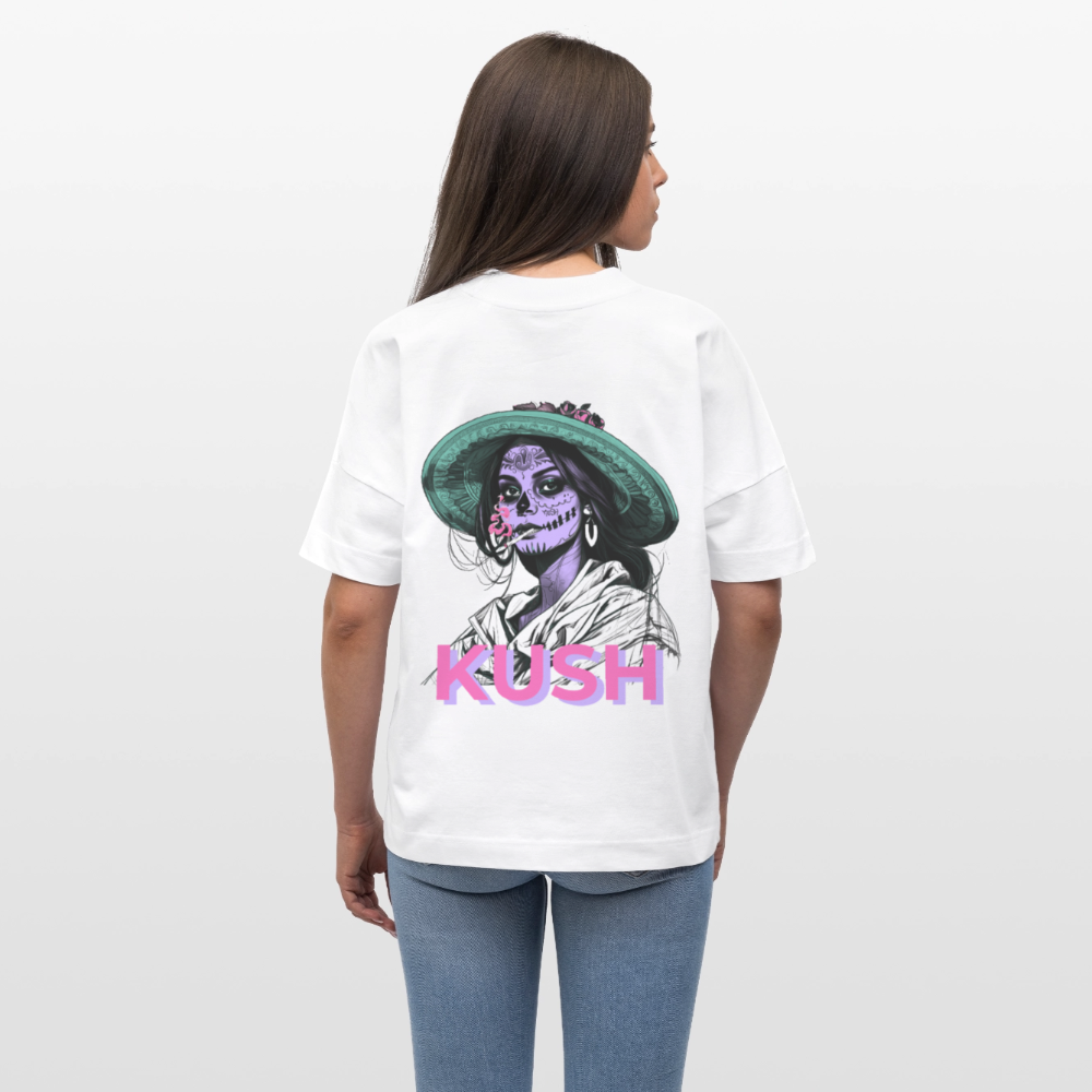 LA CATRINA KUSH Oversized Unisex Bio T-Shirt - Weiß