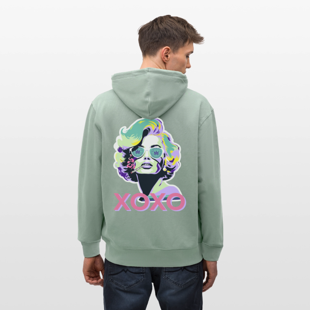 MARYLIN XOXO Unisex Bio-Kapuzenjacke - Helles Graugrün