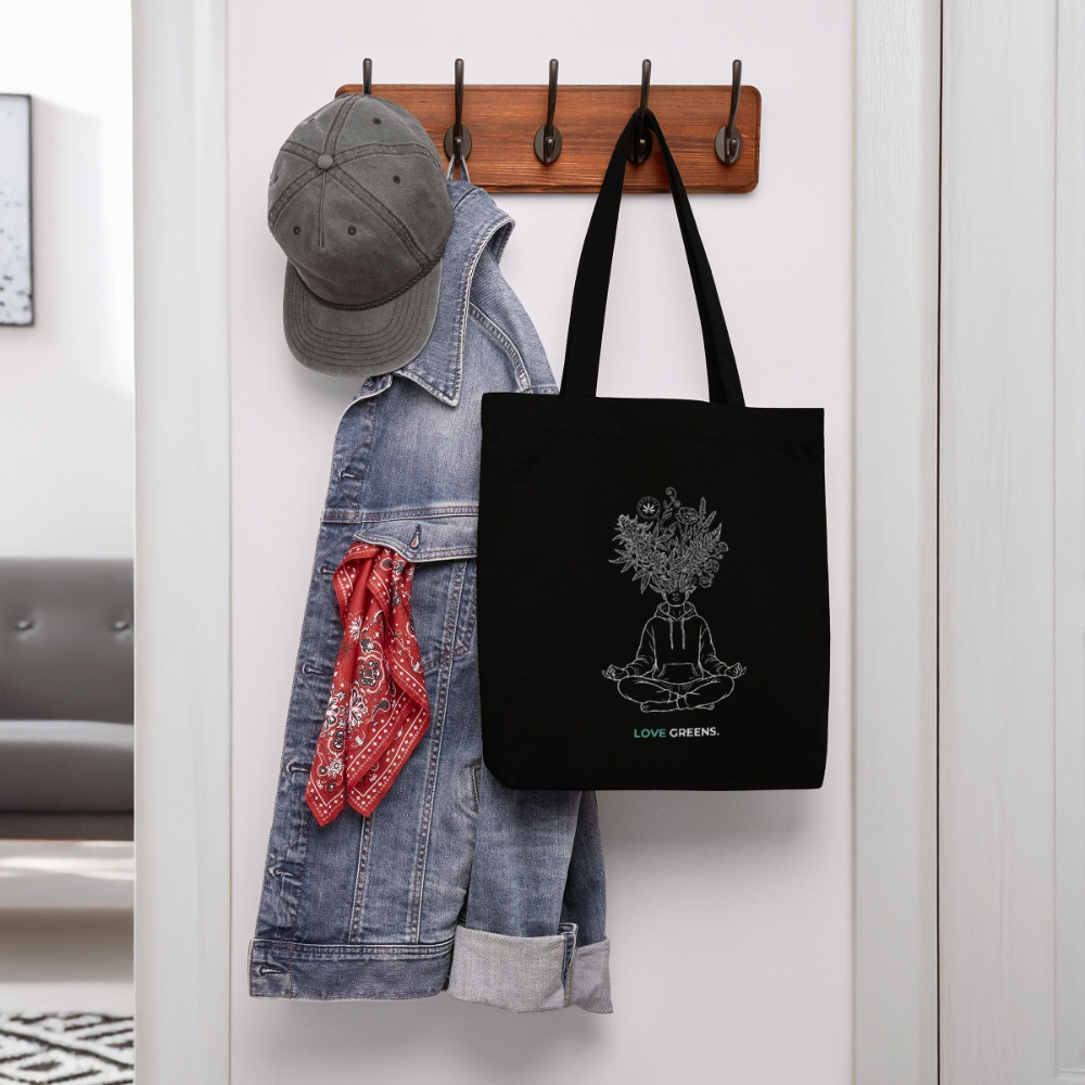 LOVE GREENS recycelter Heavyweight Stoffbeutel - Schwarz