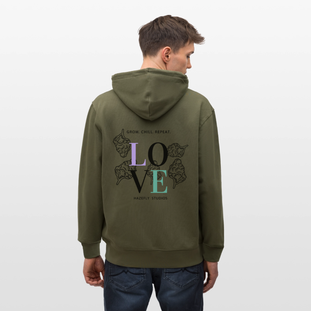GROW. CHILL. REPEAT. Unisex Bio-Kapuzenjacke - Khaki