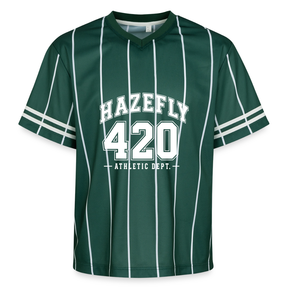ATHLETIC DEPT Mesh T-Shirt - Dunkelgrün/Weiß