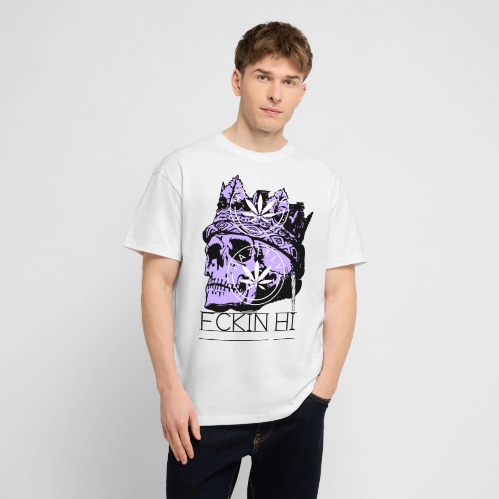 420 SKULL Oversized Unisex Bio T-Shirt - Weiß